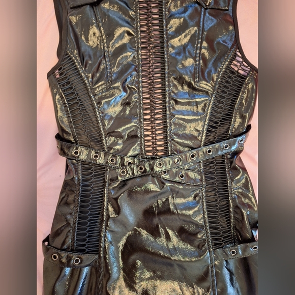 Punk Rave Gothic Patent Hollowed Out Dress - Picture 3 of 5